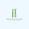 Creative and modern Green Bamboo Ladder logo design template vector eps Royalty Free Stock Photo