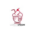 Creative modern ice cream logo design stock vector Royalty Free Stock Photo