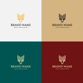 Creative modern line art style minimal deer head logo design concept template vector illustration for hunting company branding or Royalty Free Stock Photo