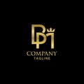 Creative and modern luxury INITIAL BM WITH CROWN Logo design template Royalty Free Stock Photo