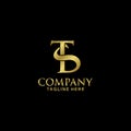 Creative and modern luxury INITIAL TS Logo template