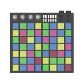 Creative modern musical instruments concept midi launchpad vector.