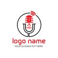 Creative and modern Podcast logo or icon design template vector eps Royalty Free Stock Photo