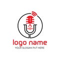 Creative and modern Podcast logo or icon design template vector eps