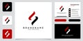 Creative modern S stylish sports brand with business card design