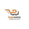 Creative and modern Shop cart Letter D logo design template vector eps
