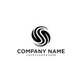 Creative modern trendy stylish sports brand, black and white S initial based font logo font, vector illustration