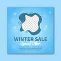 Creative modern winter sale social media post template design concept. banner promotion online. ads web banner vector Royalty Free Stock Photo