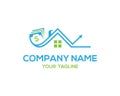 Creative money home cash logo design. Royalty Free Stock Photo