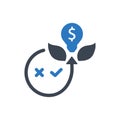 Creative money investment icon