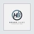Creative Monogram for Initial Letter HB Logo - Minimal Vector Logo Template for alphabet H and B Royalty Free Stock Photo
