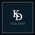 KD Minimal Vector Logo - Simple Business Logo for Monogram K and D Royalty Free Stock Photo