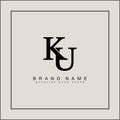 KU Minimal Vector Logo - Simple Business Logo for Monogram K and U Royalty Free Stock Photo