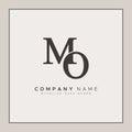 MO Minimal Vector Logo - Simple Business Logo for Monogram M and O Royalty Free Stock Photo
