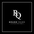 RQ Minimal Vector Logo - Simple Business Logo for Monogram R and Q Royalty Free Stock Photo