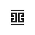 ETE letter initial square ornament logo design inspiration