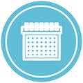 A creative monthly calendar circular icon