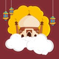 Creative Mosque for Islamic Festivals concept.