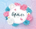 Creative mother`s day cards with roses, daisies,butterflies and handwritten lettering.Vector illustration for banner, invitation,