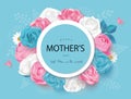 Creative mother`s day cards with roses, daisies,butterflies and peonies.Vector illustration for banner, invitation