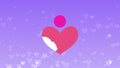 creative mother and son icon in heart shape on purple colour background