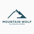 Mountain logo design, Wolf logo design