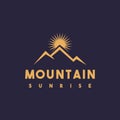 Creative mountain sunrise logo design