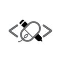 Creative Mouse And Pen Code Symbol Logo Vector Icon Design Royalty Free Stock Photo