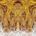 creative multi-arched pattern in gold and brown on a white background