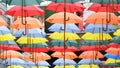 Umbrellas in the air street decoration