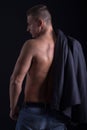 Creative muscled male model showing his back Royalty Free Stock Photo