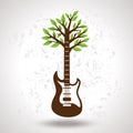 Creative musical tree on white background Royalty Free Stock Photo