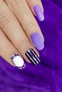 Creative nail art nails. Royalty Free Stock Photo