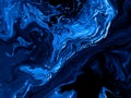 Creative neon blue abstract hand painted background, marble texture