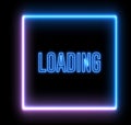 Creative neon loading circles. Colorful abstract light, bar of loading, HUD