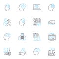 Creative nerks linear icons set. Imaginative, Innovative, Artistic, Inventive, Original, Unique, Quirky line vector and