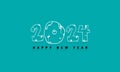 Vector line style golen text 2024 new year holiday wallpaper