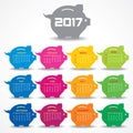 Creative New Year calender for 2017