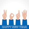 Creative new year,2014 concept with finger Royalty Free Stock Photo