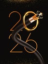 Creative 2026 New Year design template with a fiber optic cable. Royalty Free Stock Photo