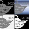 Creative new year logo with a rat using negative space creative Royalty Free Stock Photo