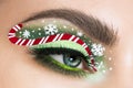 Creative New Year`s holiday makeup Royalty Free Stock Photo