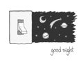 Creative night sky and good night message