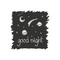 Creative night sky and good night message
