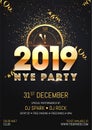 Creative 2019 NYE (New Year Eve) Party template or flyer design Royalty Free Stock Photo