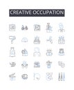 Creative occupation line icons collection. Artistic career, Innovative profession, Imaginative work, Original job