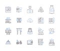 Creative occupation outline icons collection. Artist, Designer, Musician, Writer, Architect, Animator, Poet vector and