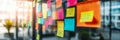 Creative Office Brainstorming Session with Colorful Adhesive Notes, Inspiring Team Collaboration Royalty Free Stock Photo