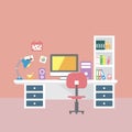 Creative office room interior workspace Royalty Free Stock Photo