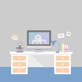 Creative office room interior workspace Royalty Free Stock Photo